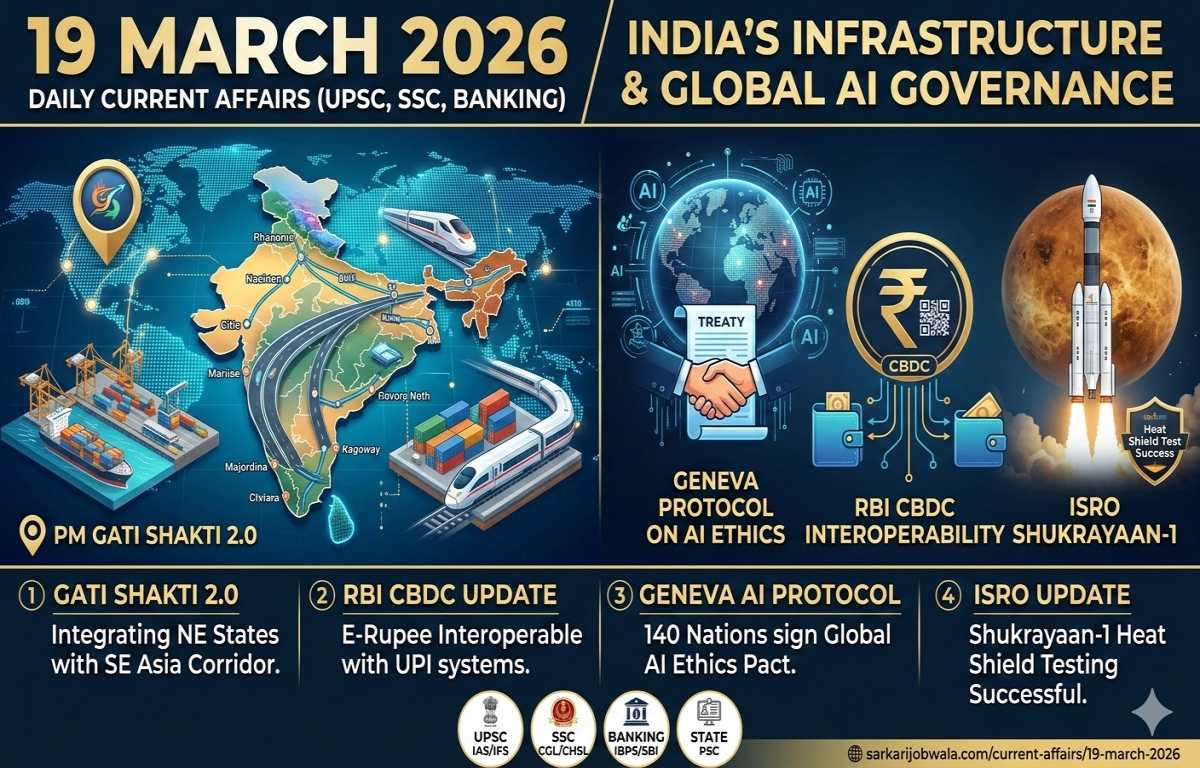 19 March 2026 Current Affairs in Hindi & English | UPSC SSC Daily GK Update