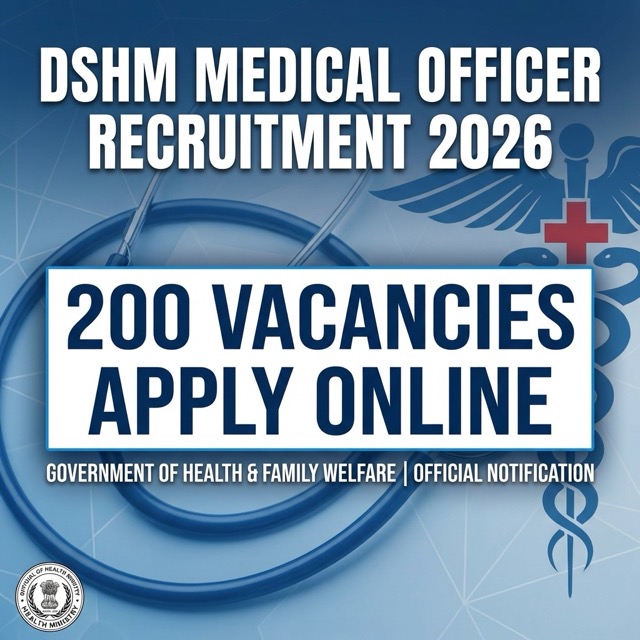 DSHM Medical Officer Recruitment 2026: Apply Online for 200 Posts | Salary ₹71,550