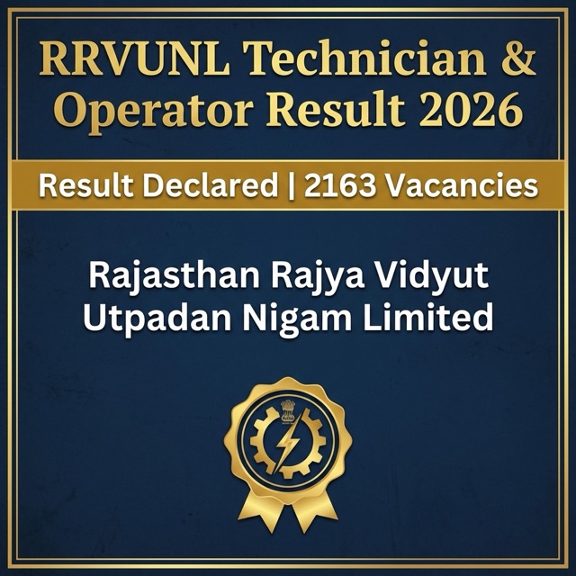 RRVUNL Technician, Operator & Plant Attendant 2025: Result Out | Download Score Card