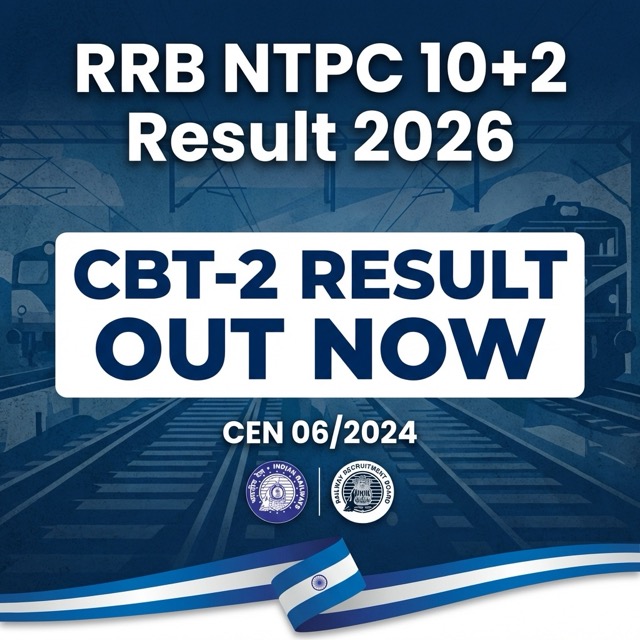 RRB NTPC 10+2 Inter Level CBT-2 Result 2026 Out Now – Zone-Wise Cutoff, Merit List & Scorecard Download