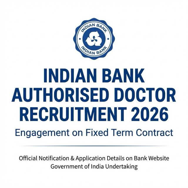 Indian Bank Authorised Doctor Recruitment 2026: Apply Offline
