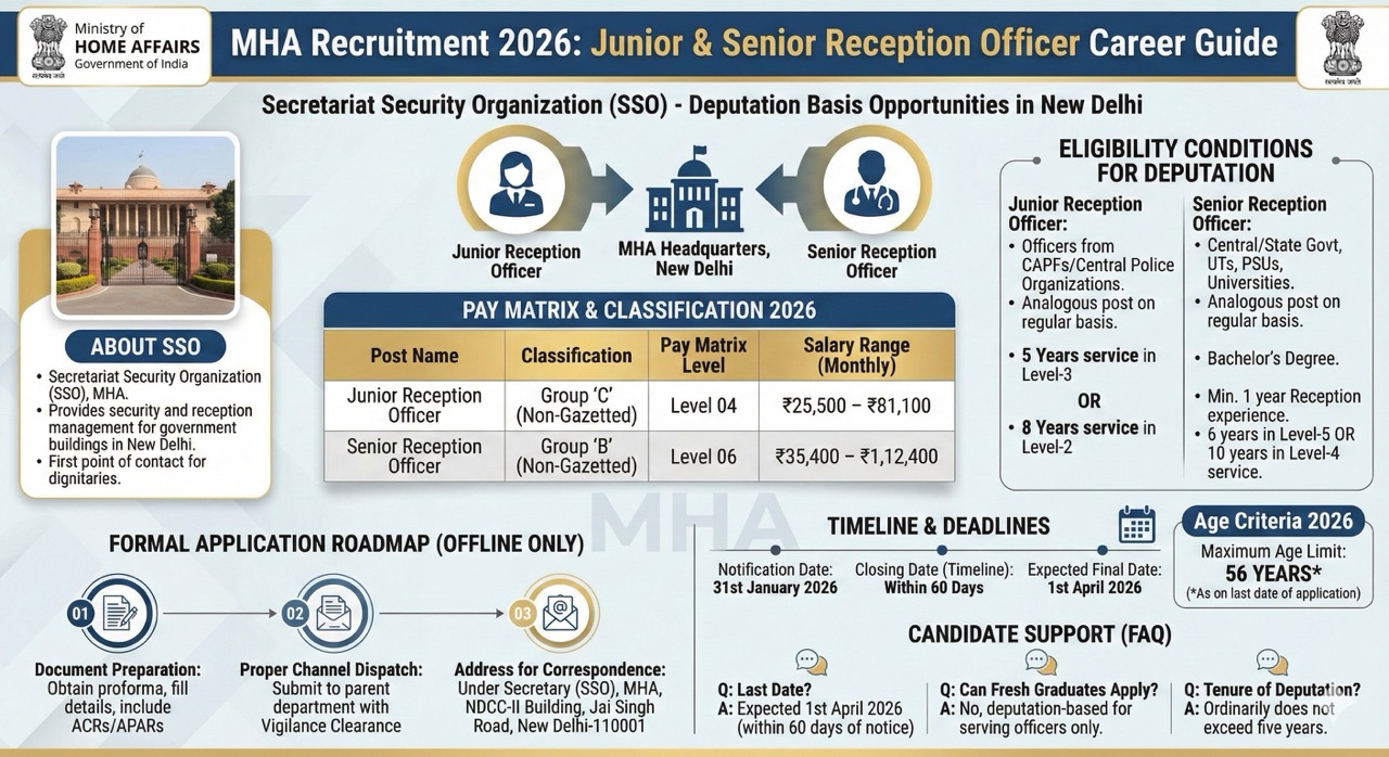 MHA Recruitment 2026: Junior & Senior Reception Officer Posts