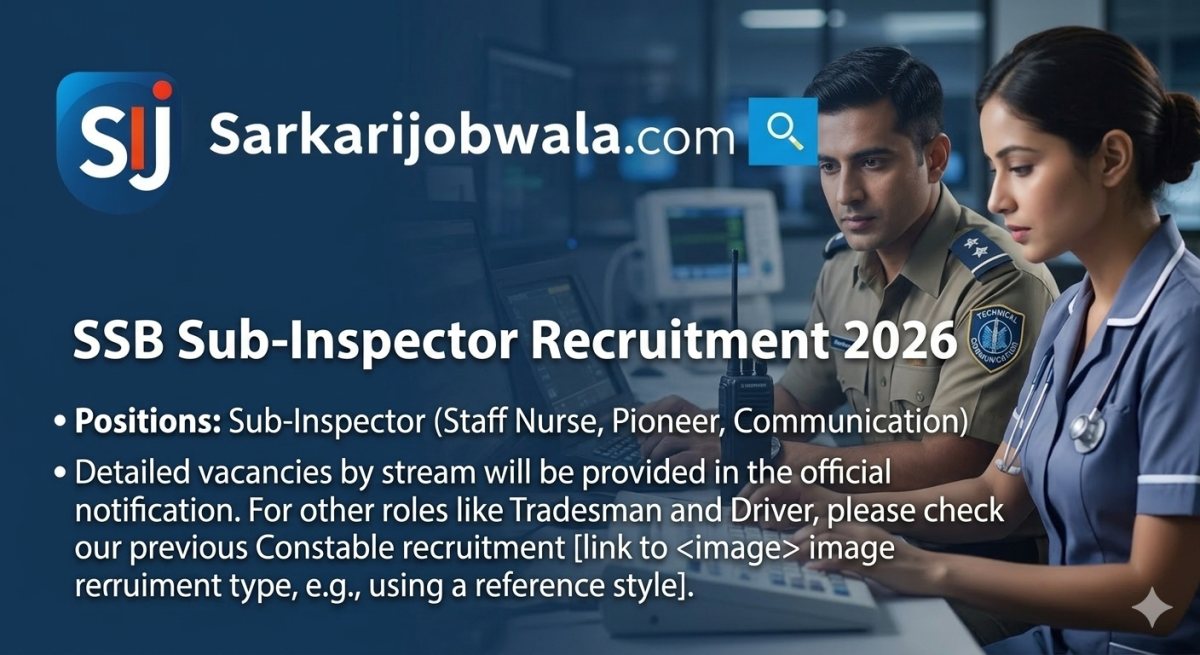 SSB Sub Inspector (Staff Nurse, Pioneer & Communication) Recruitment 2026
