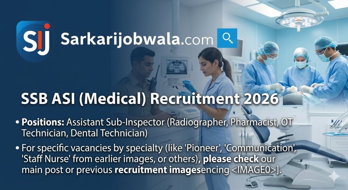 SSB ASI (Radiographer, Pharmacist, OT Technician & Dental Technician) Recruitment 2026