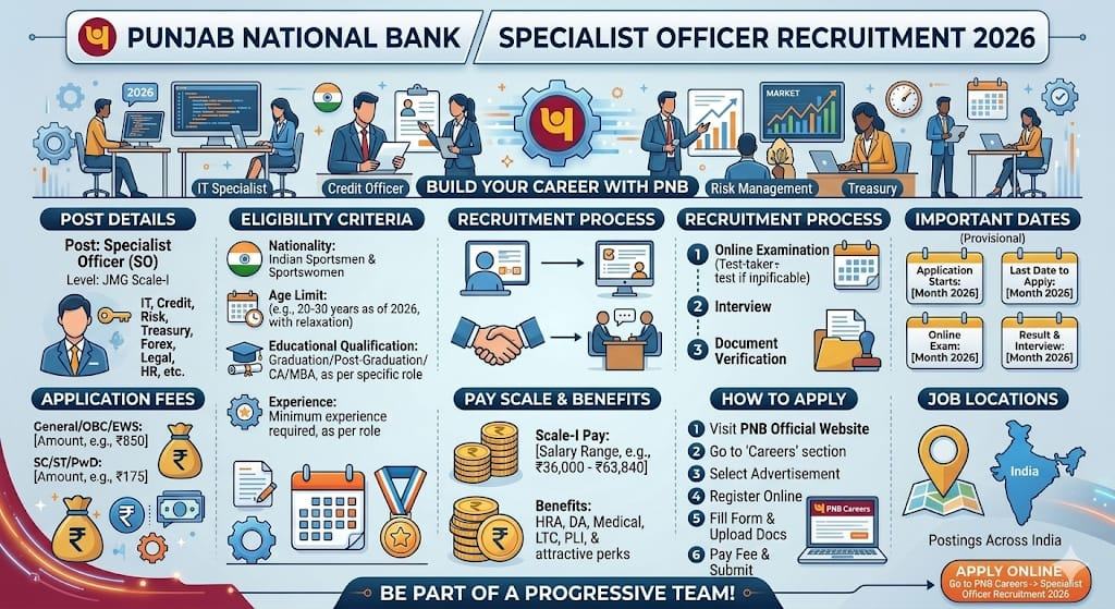 PNB Specialist Officer – Engineer (JMG Scale I) Recruitment 2026